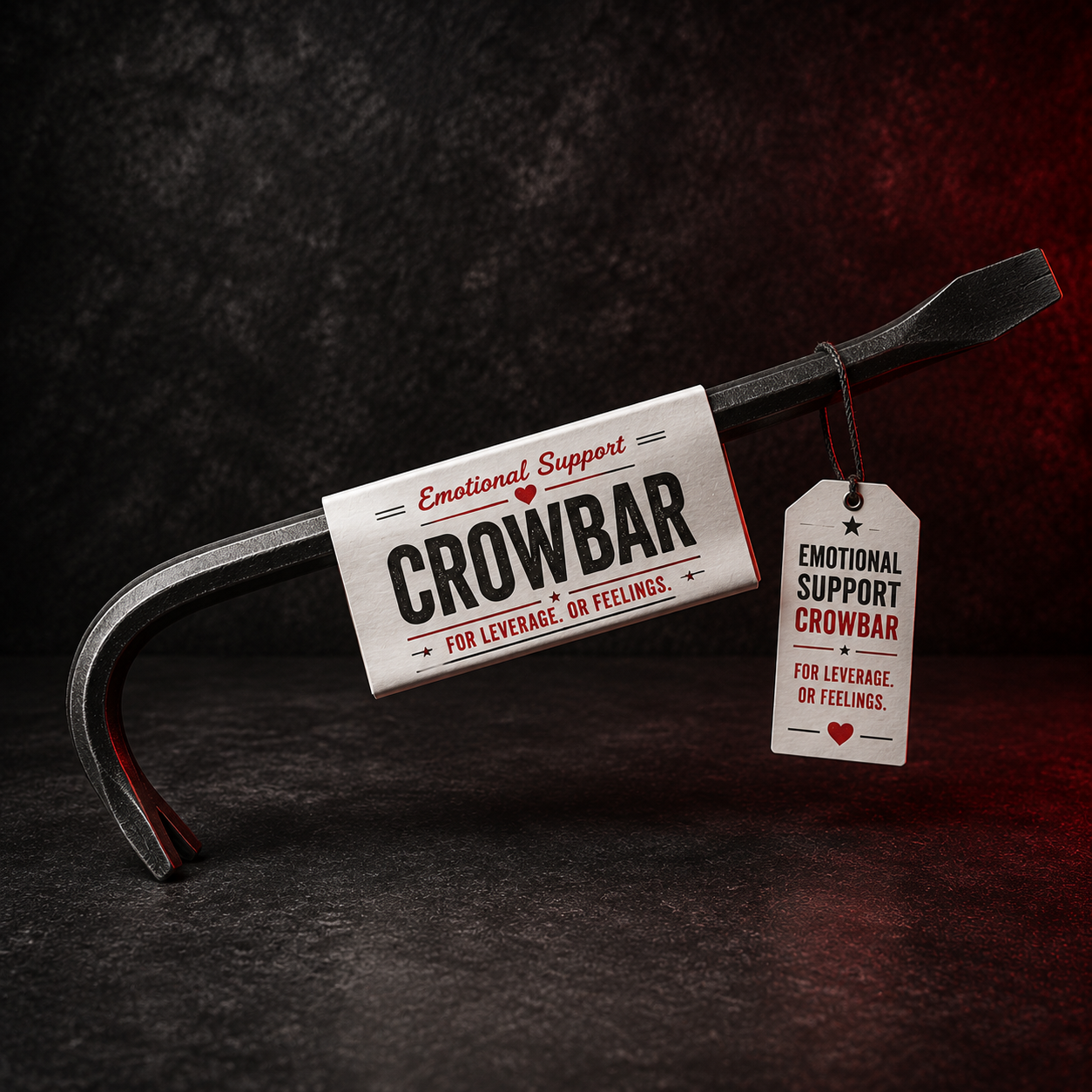 Emotional Support Crowbar fictional parody product image