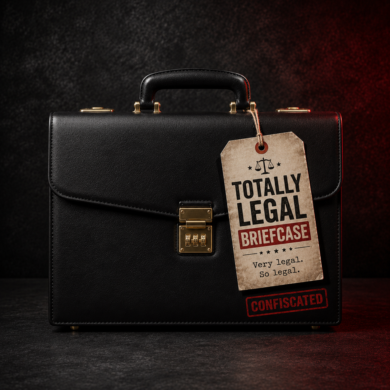 Totally Legal Briefcase fictional parody product image